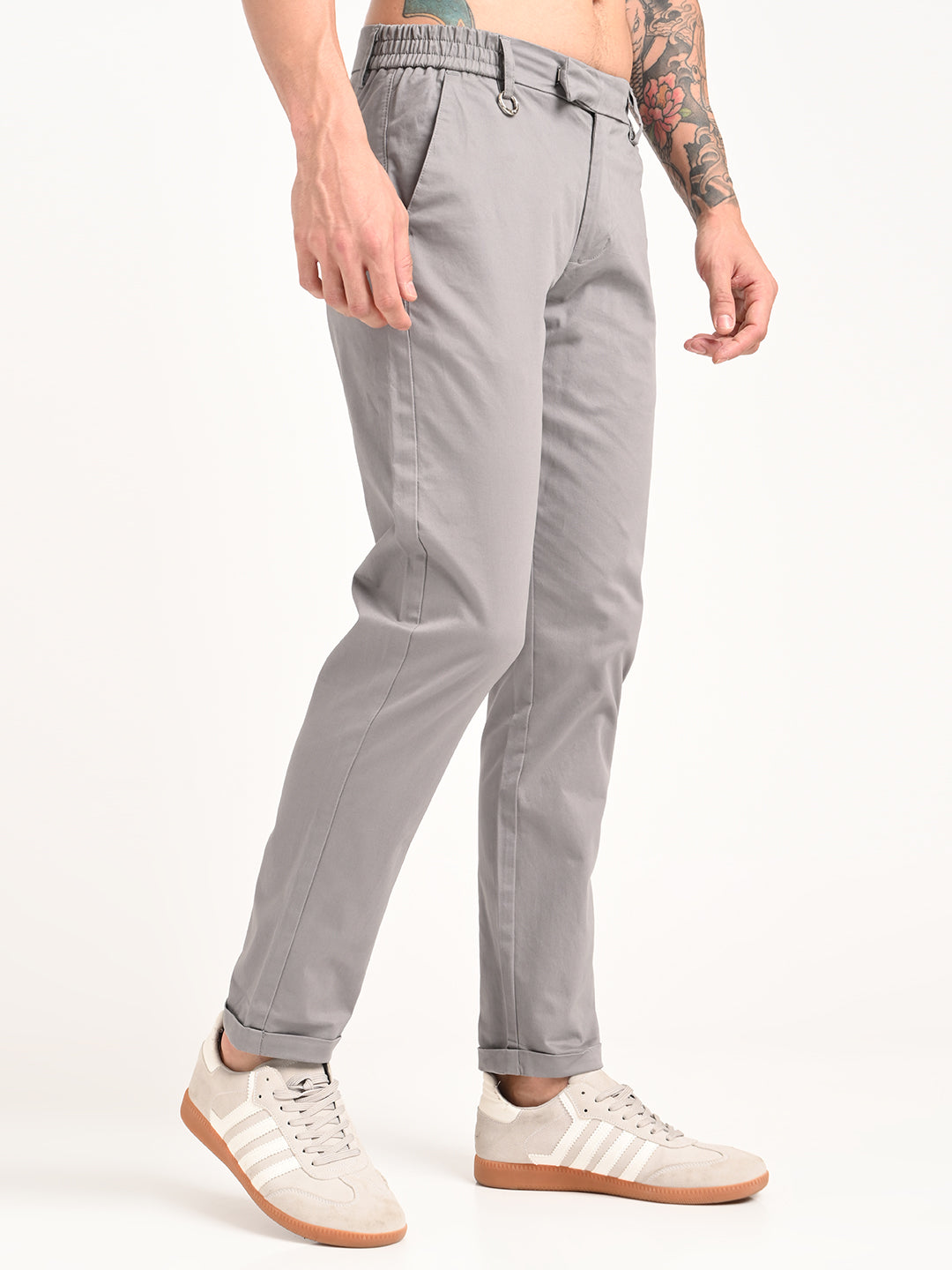 Men Stretch Trousers with Utility Pockets