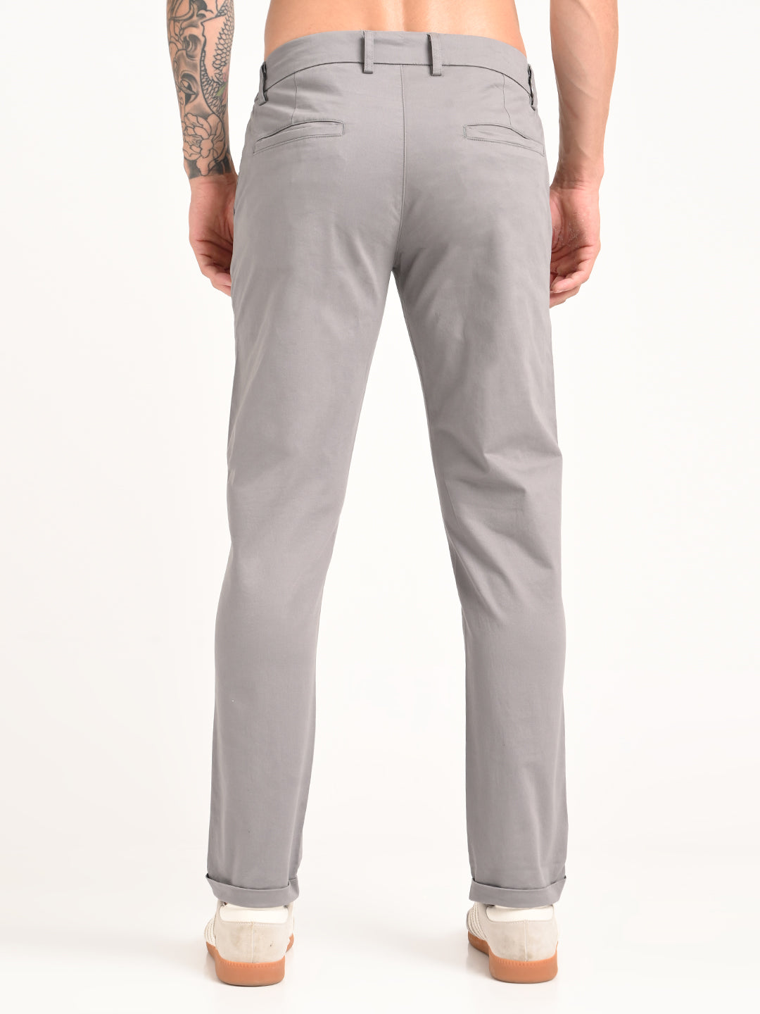 Men Stretch Trousers with Utility Pockets