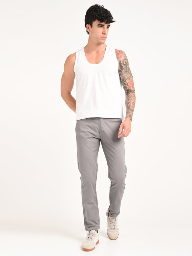 Men Stretch Trousers with Utility Pockets