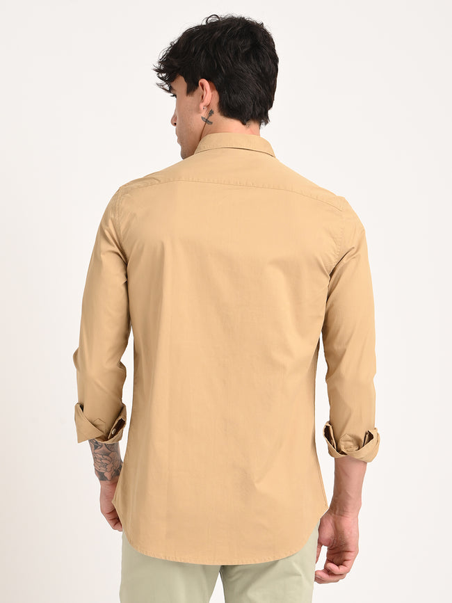 Men Cotton Shirt with Chest Pocket