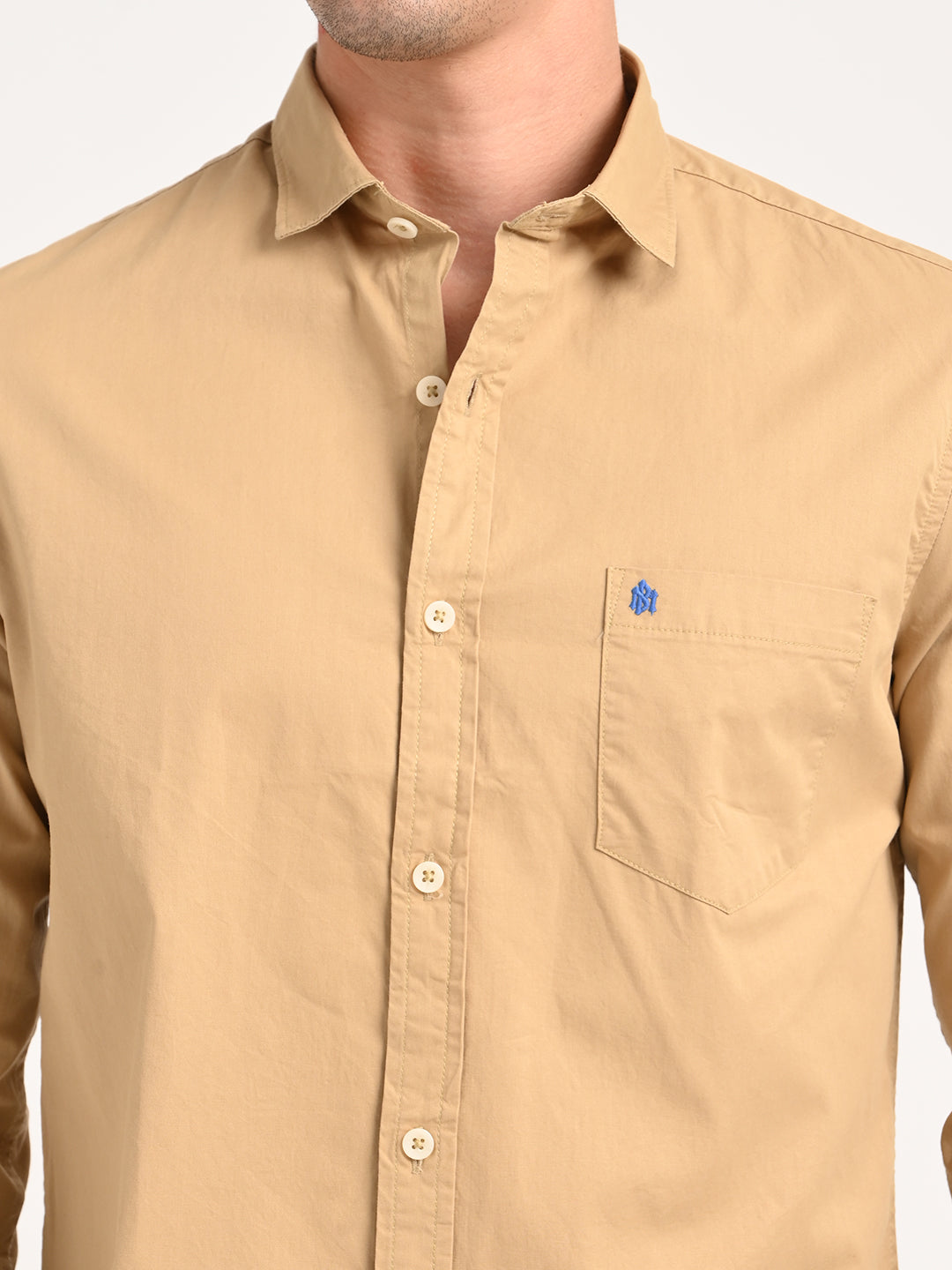 Men Cotton Shirt with Chest Pocket
