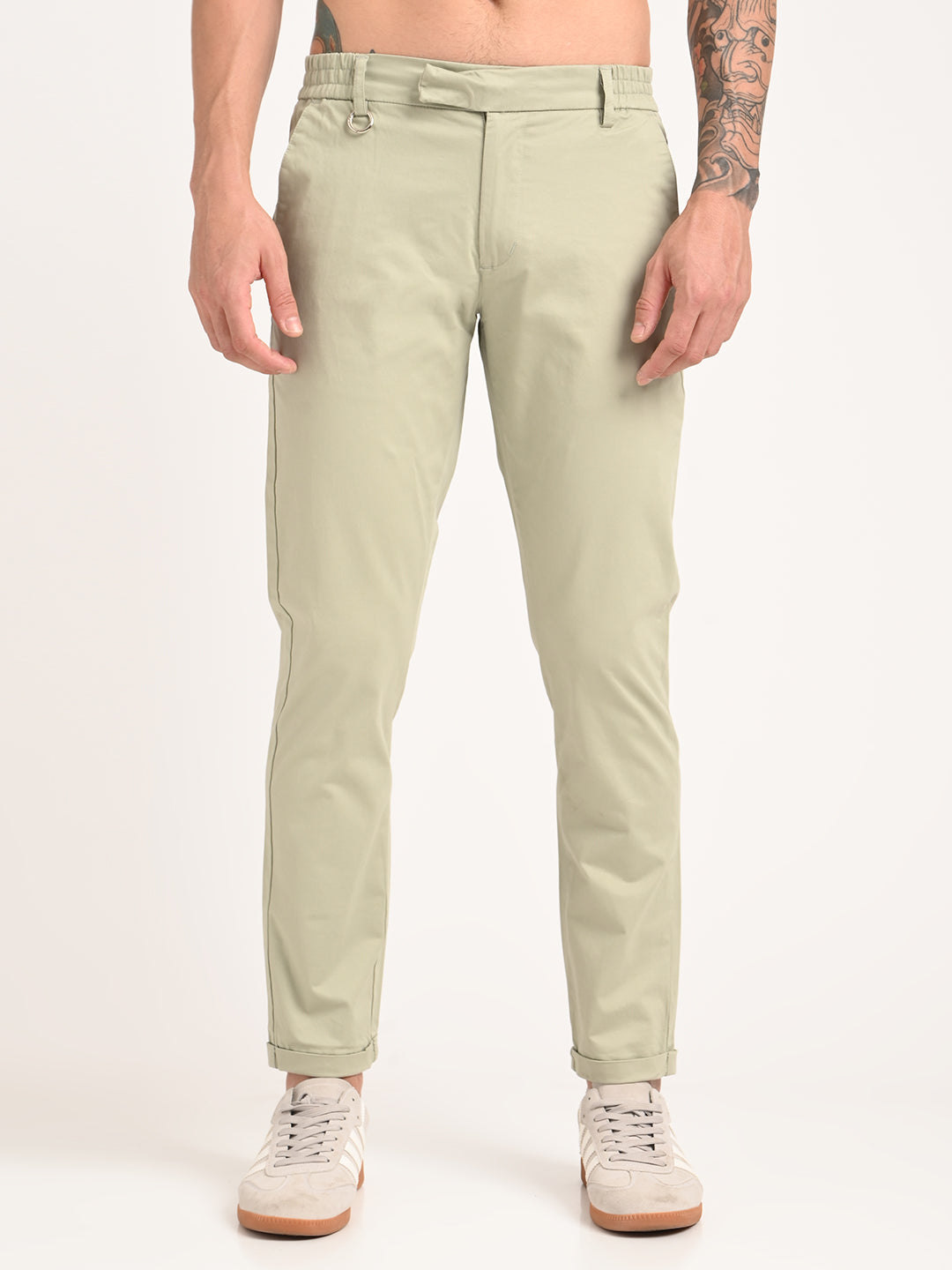 Men Stretch Trousers with Utility Pockets