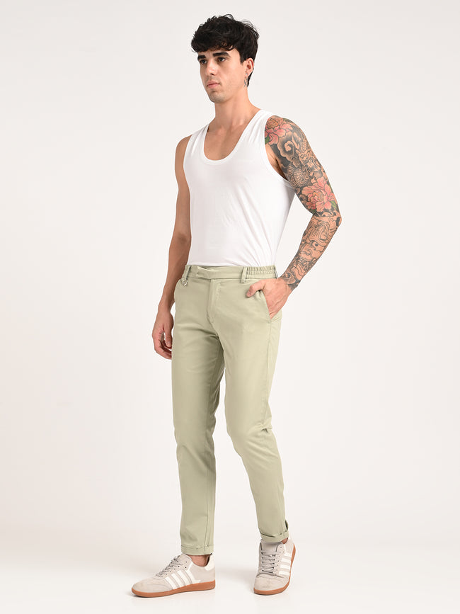 Men Stretch Trousers with Utility Pockets