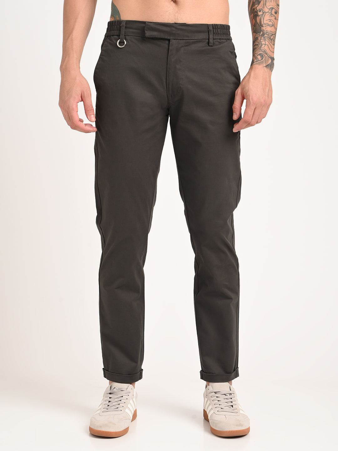 Men Stretch Trousers with Utility Pockets