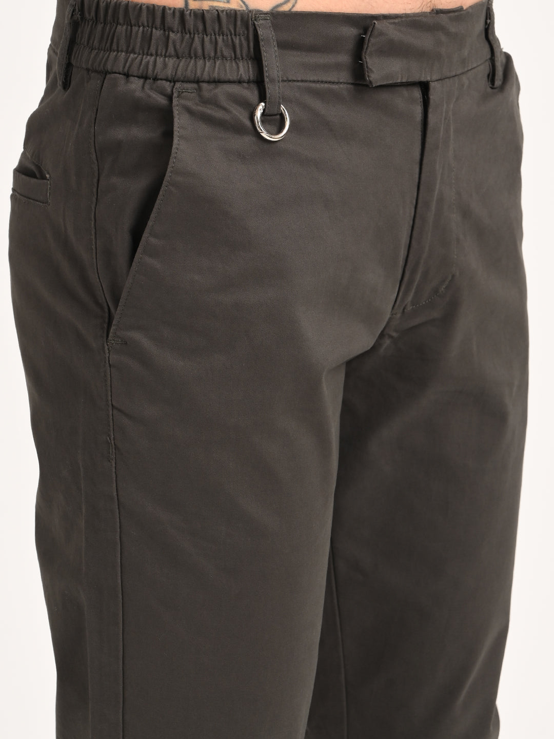 Men Stretch Trousers with Utility Pockets