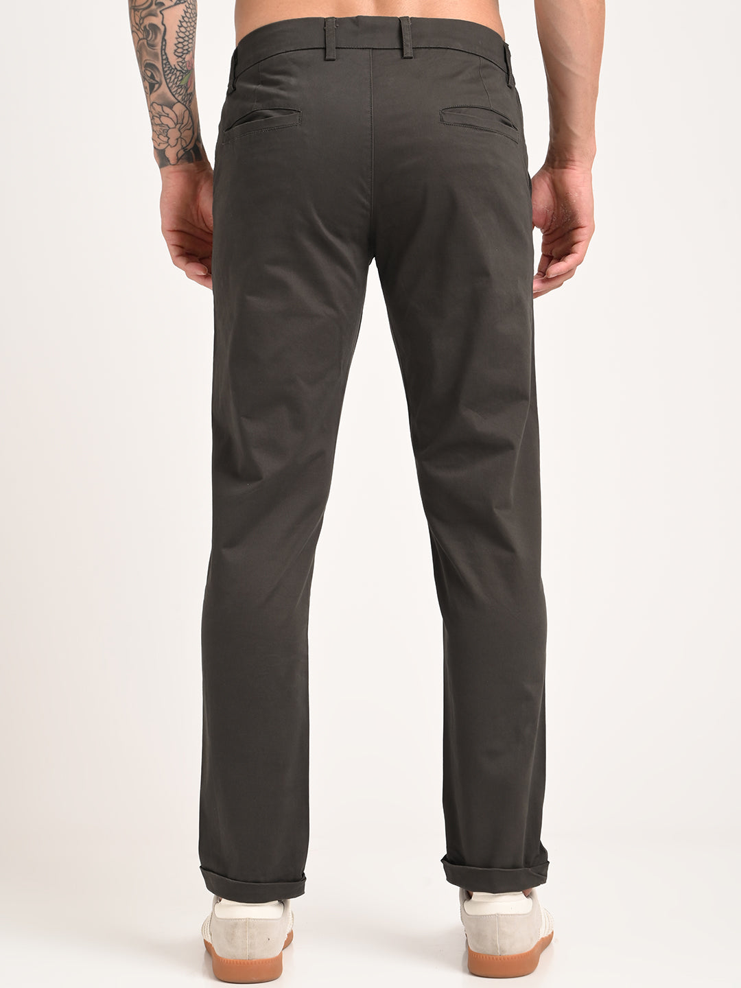 Men Stretch Trousers with Utility Pockets