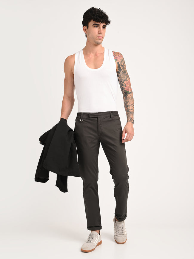 Men Stretch Trousers with Utility Pockets
