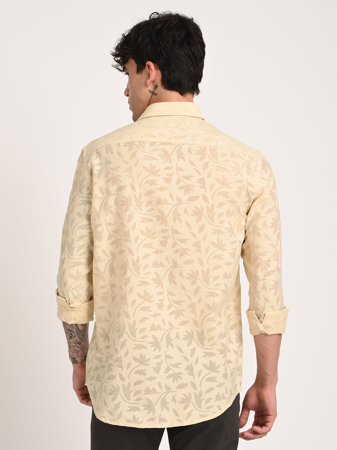 Men Textured Shirt in Brown