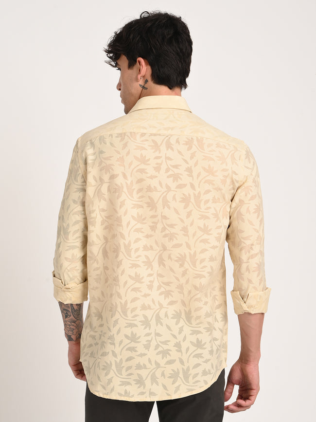 Men Textured Shirt in Brown