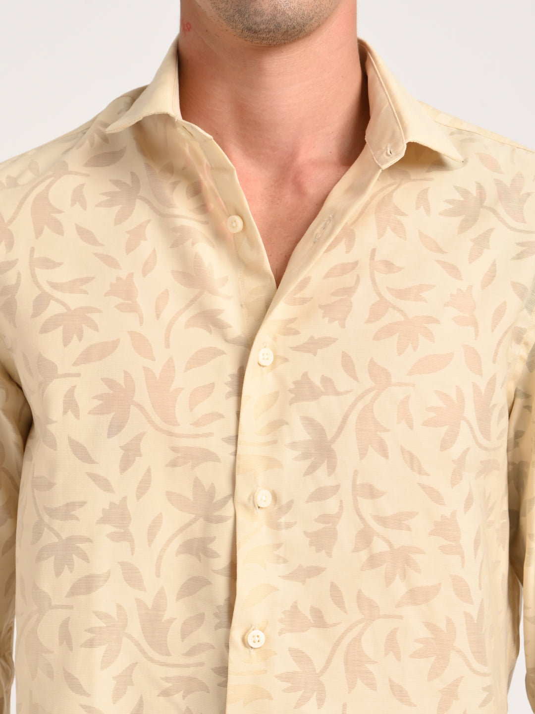 Men Textured Shirt in Brown