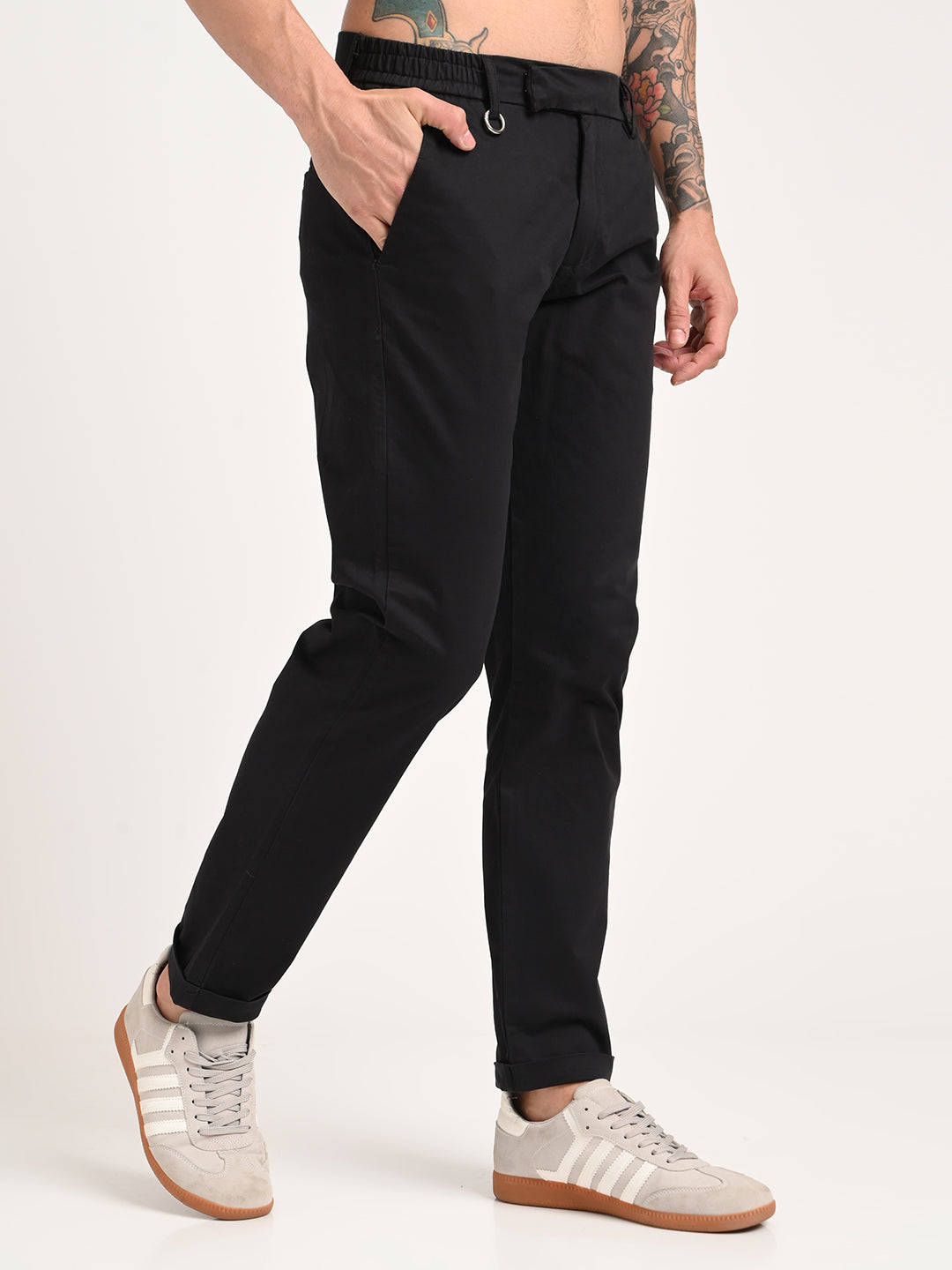 Men Stretch Trousers with Utility Pockets