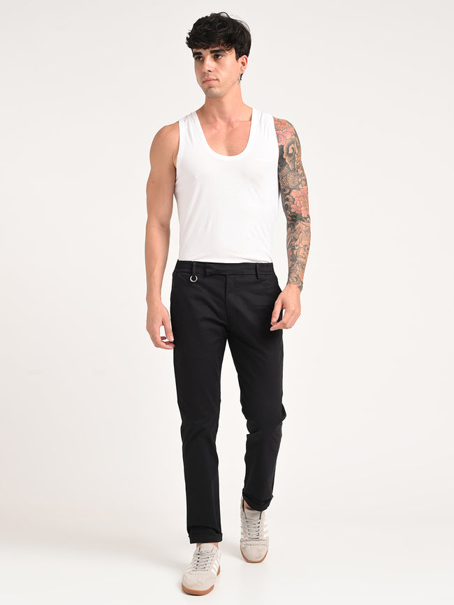 Men Stretch Trousers with Utility Pockets