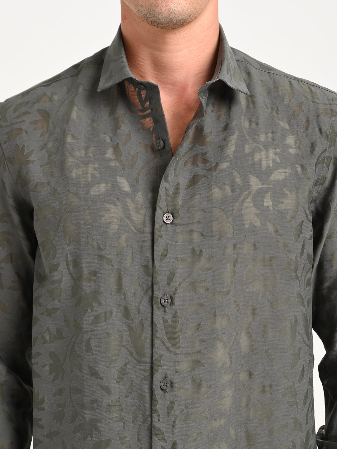 Men Textured Shirt in Brown