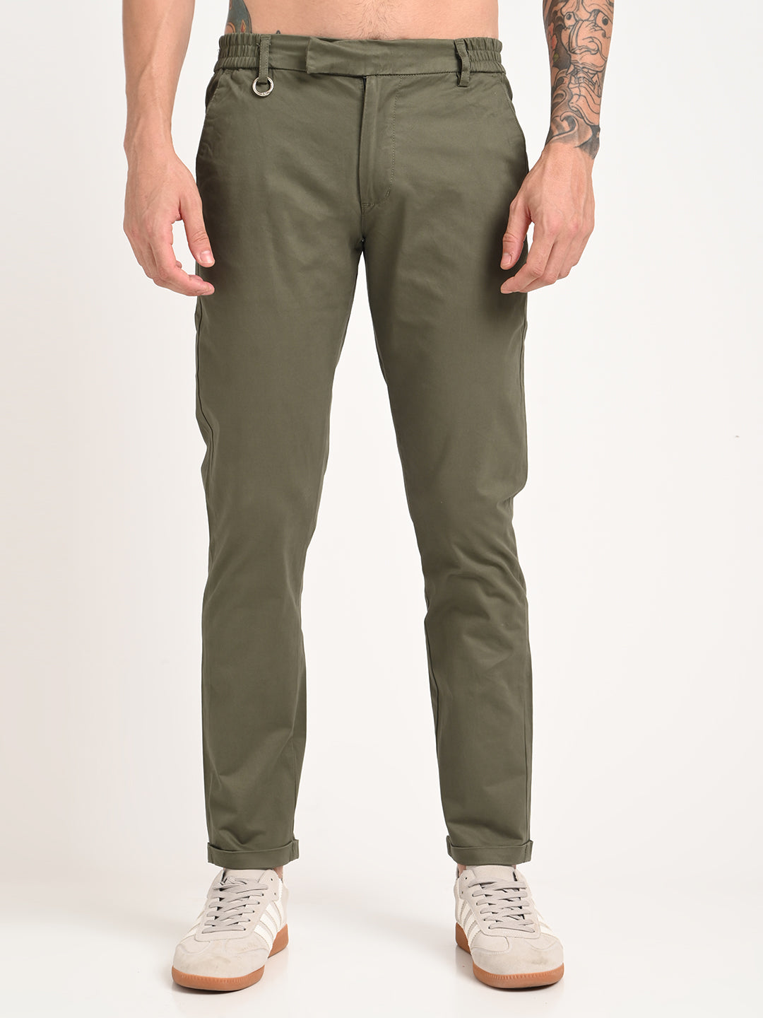 Men Stretch Trousers with Utility Pockets