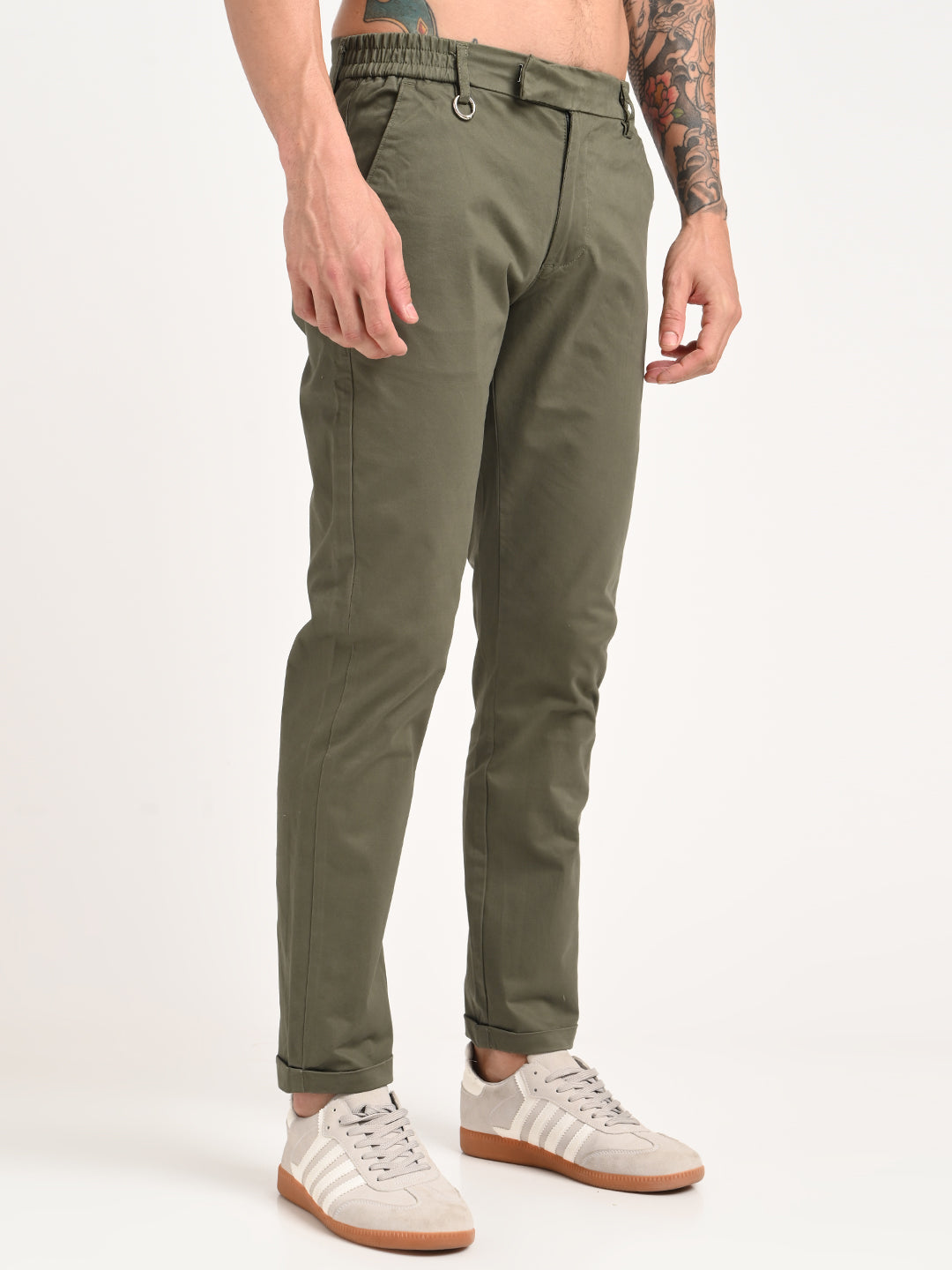 Men Stretch Trousers with Utility Pockets