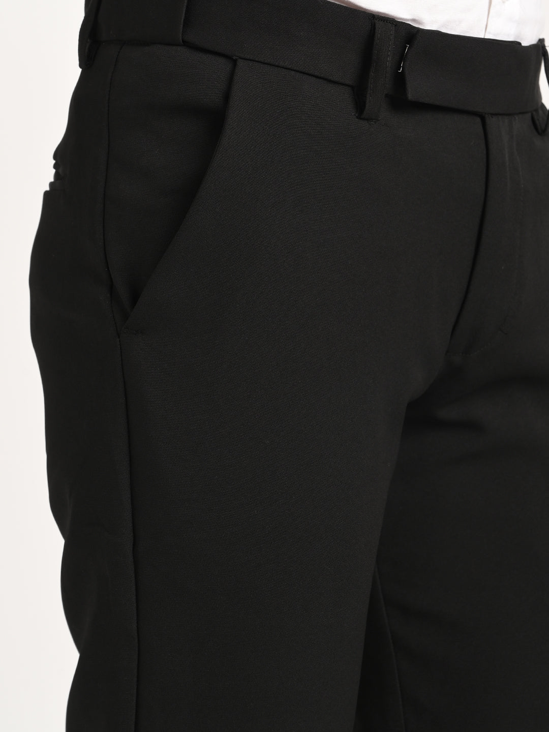 Men Textured Polyester Trousers