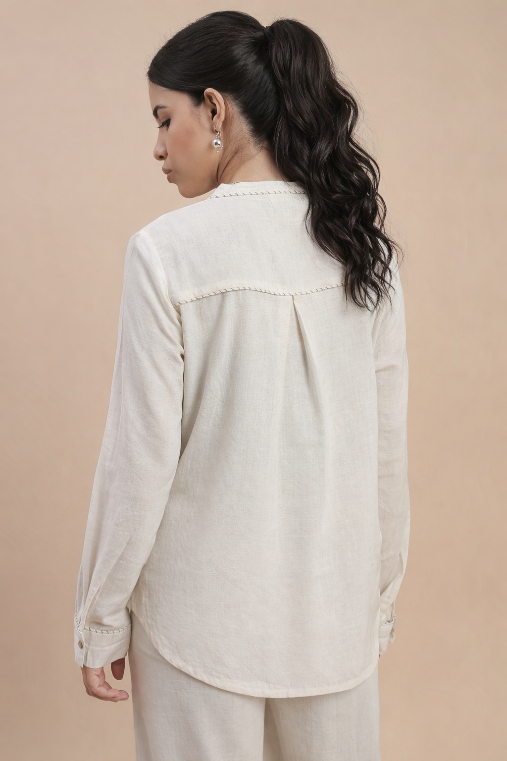 Women Beige Casual Tunic Top
