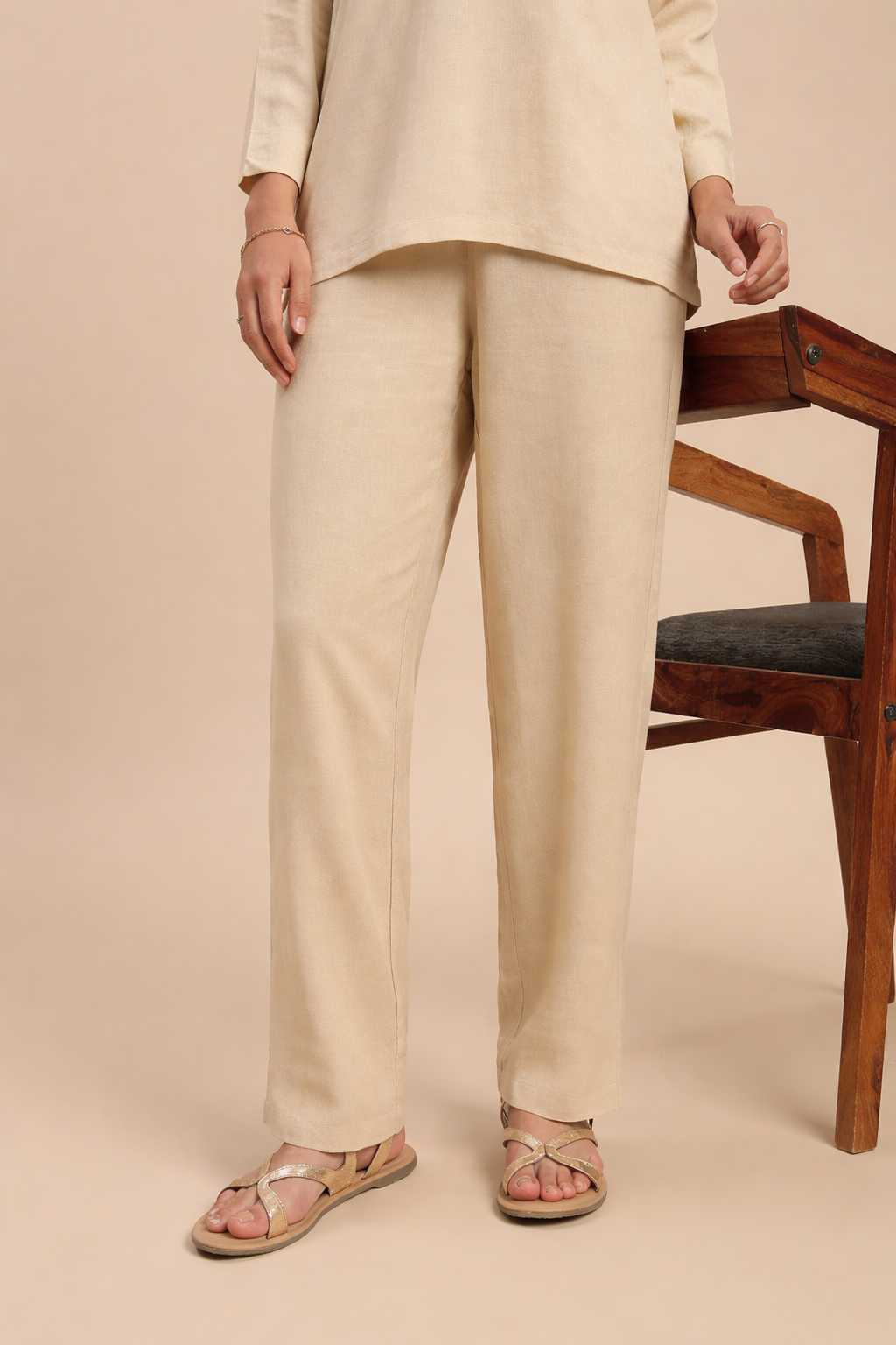 Women Beige Casual Pants