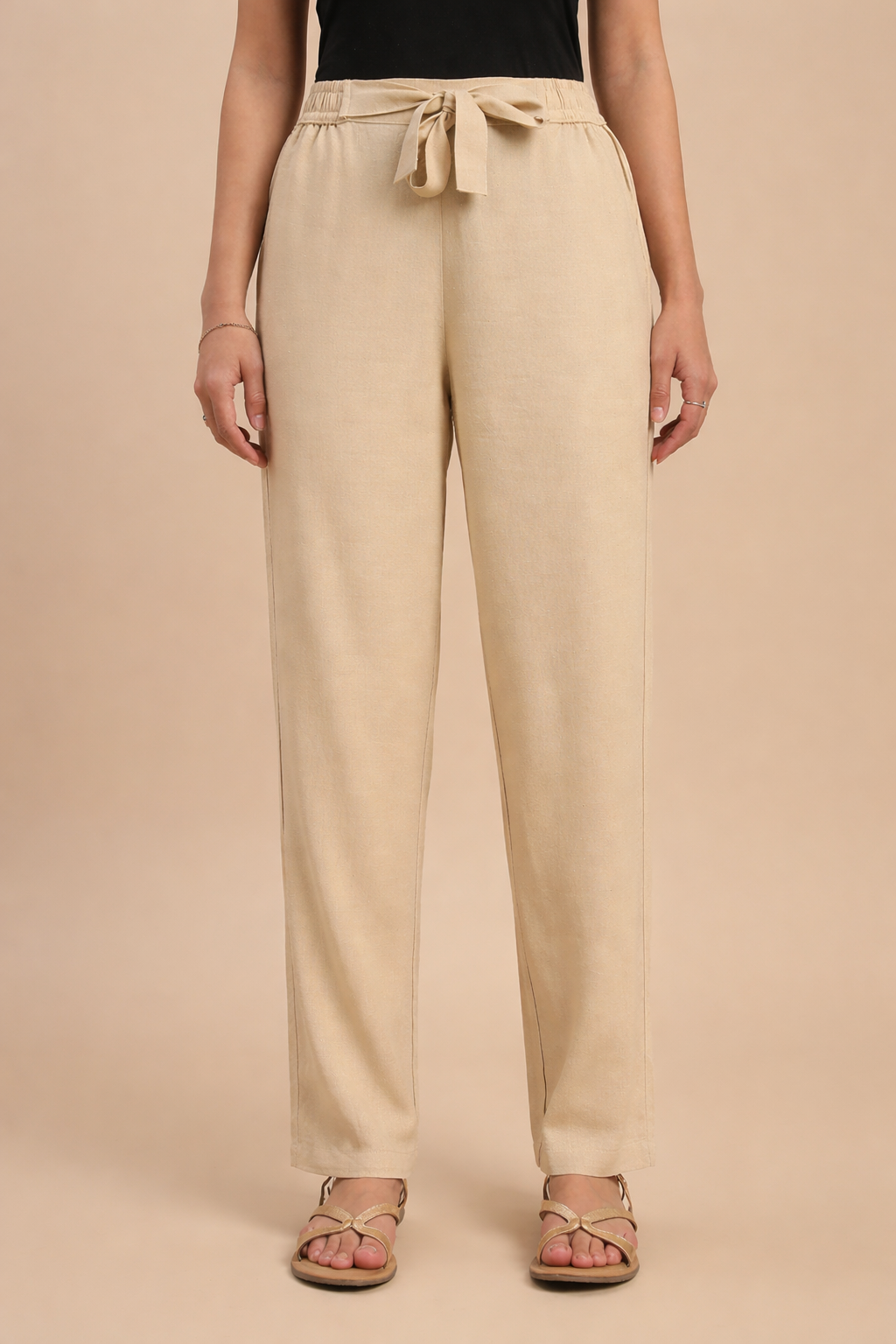 Women Beige Casual Pants