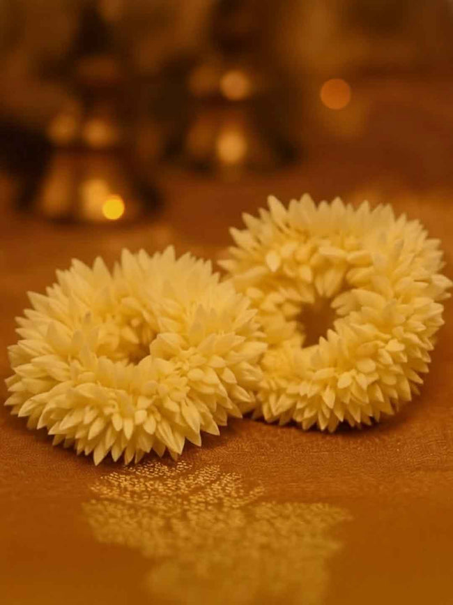 White Scented Mogra Gajra Scrunchies Set of 2