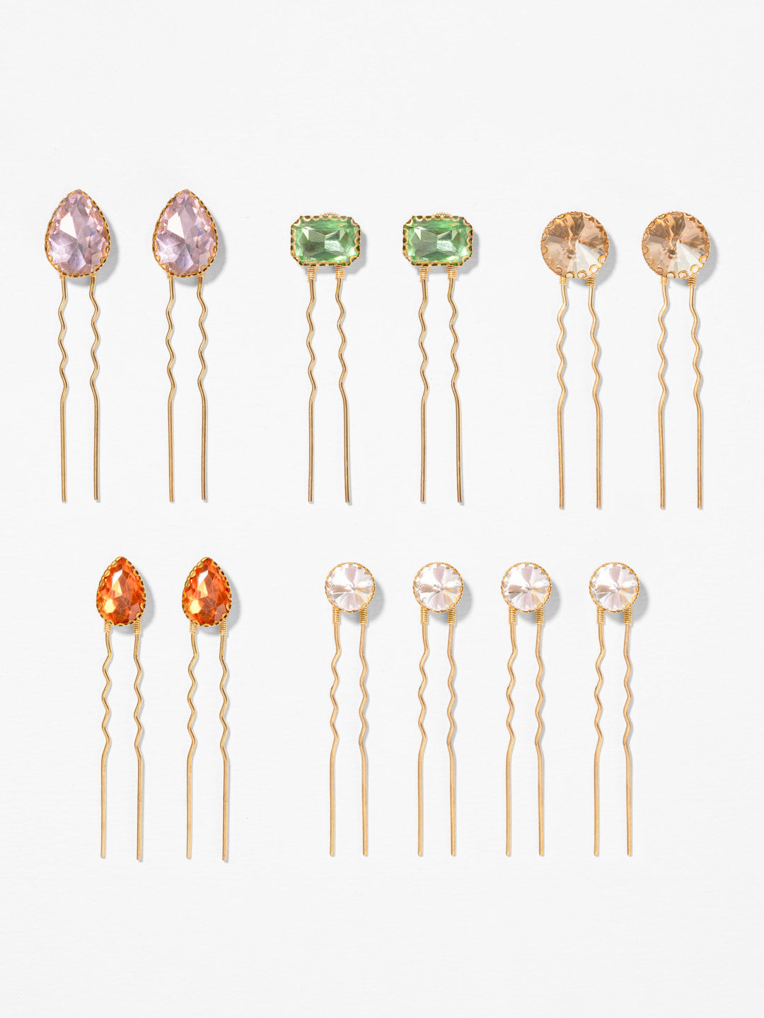 Multi Crystal Pins - Set of 12