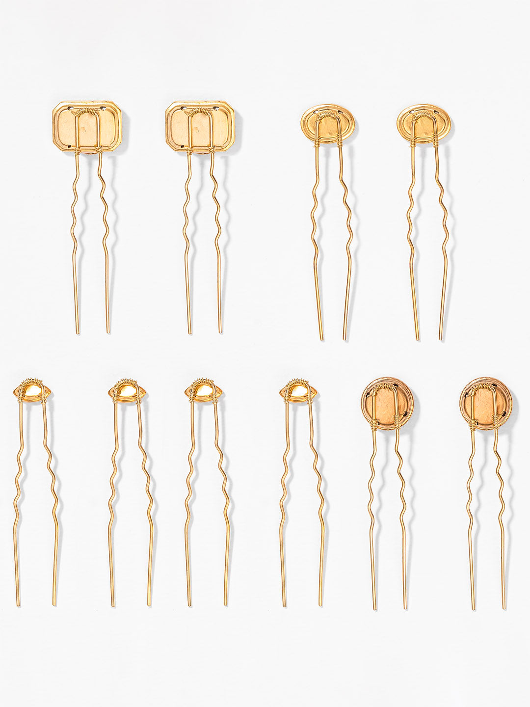 Gold Crystal Pins - Set of 10