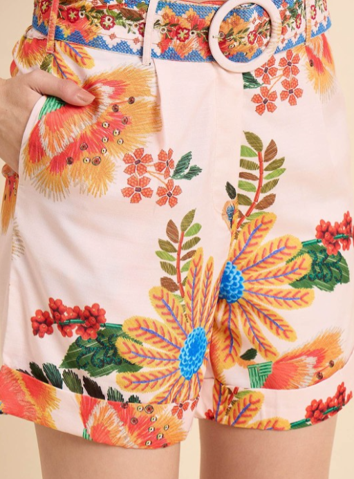 Women Tropical Romance Printed Short