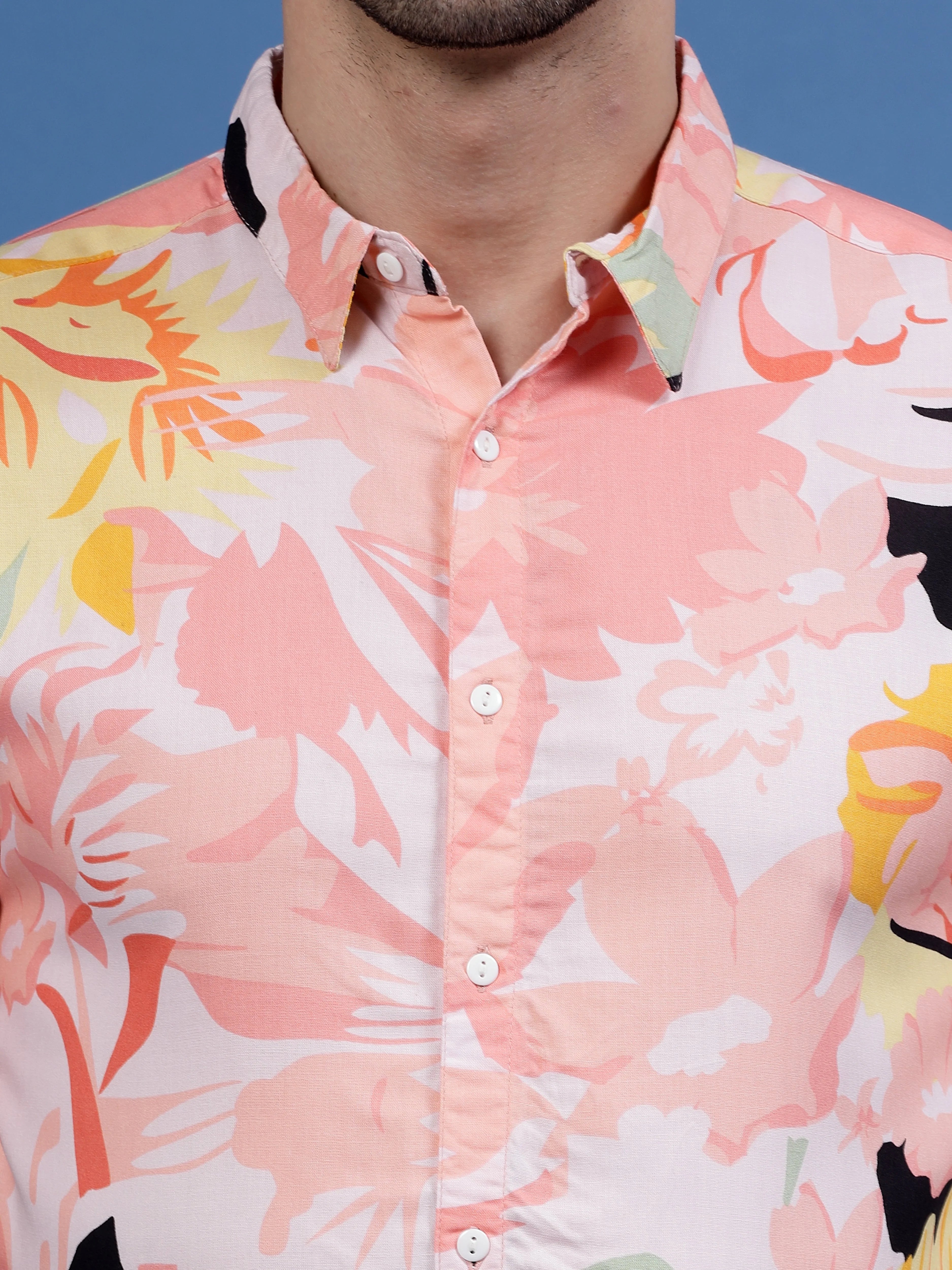 Men Color Mosaic Rayon Shirt