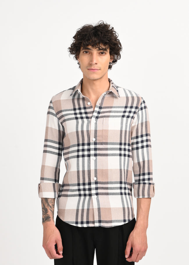 Men Navy Classic Bold Checked Shirt