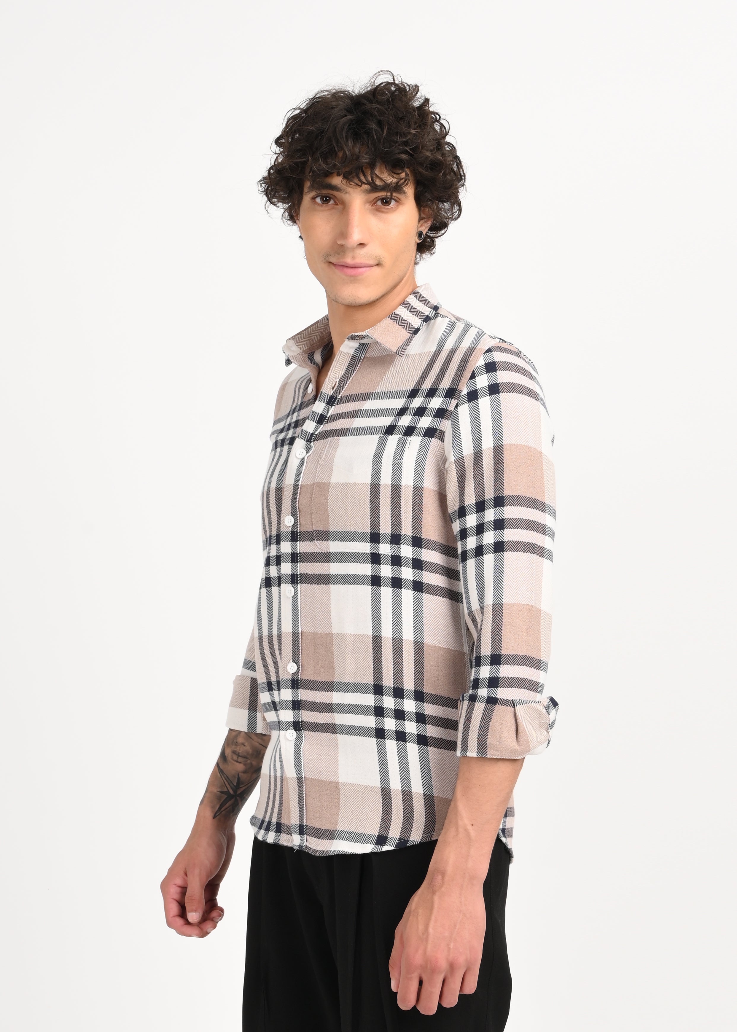 Men Navy Classic Bold Checked Shirt