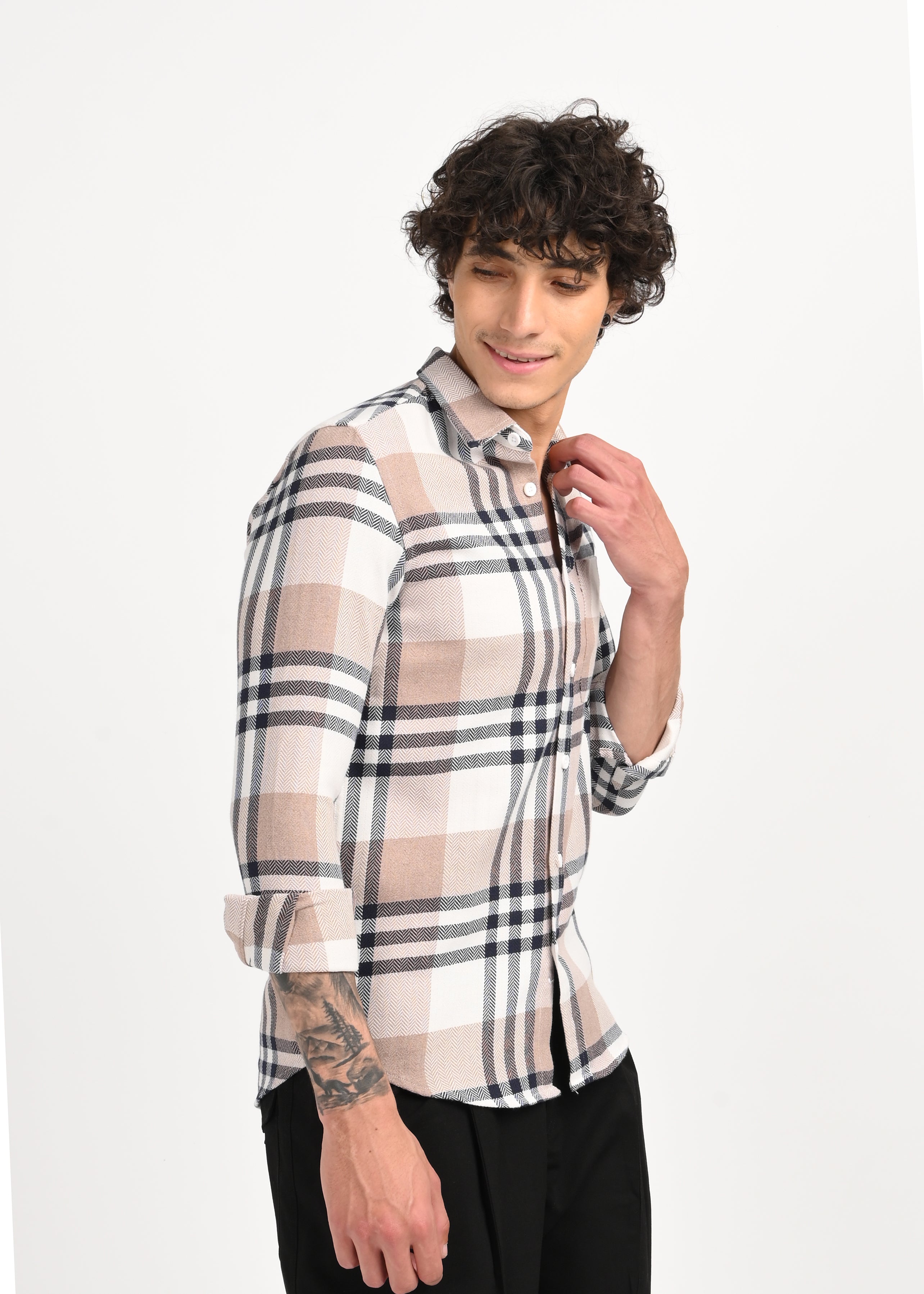 Men Navy Classic Bold Checked Shirt