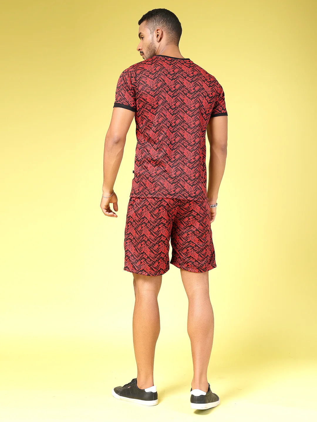 Men Polyester Abstract All Over Print Coords