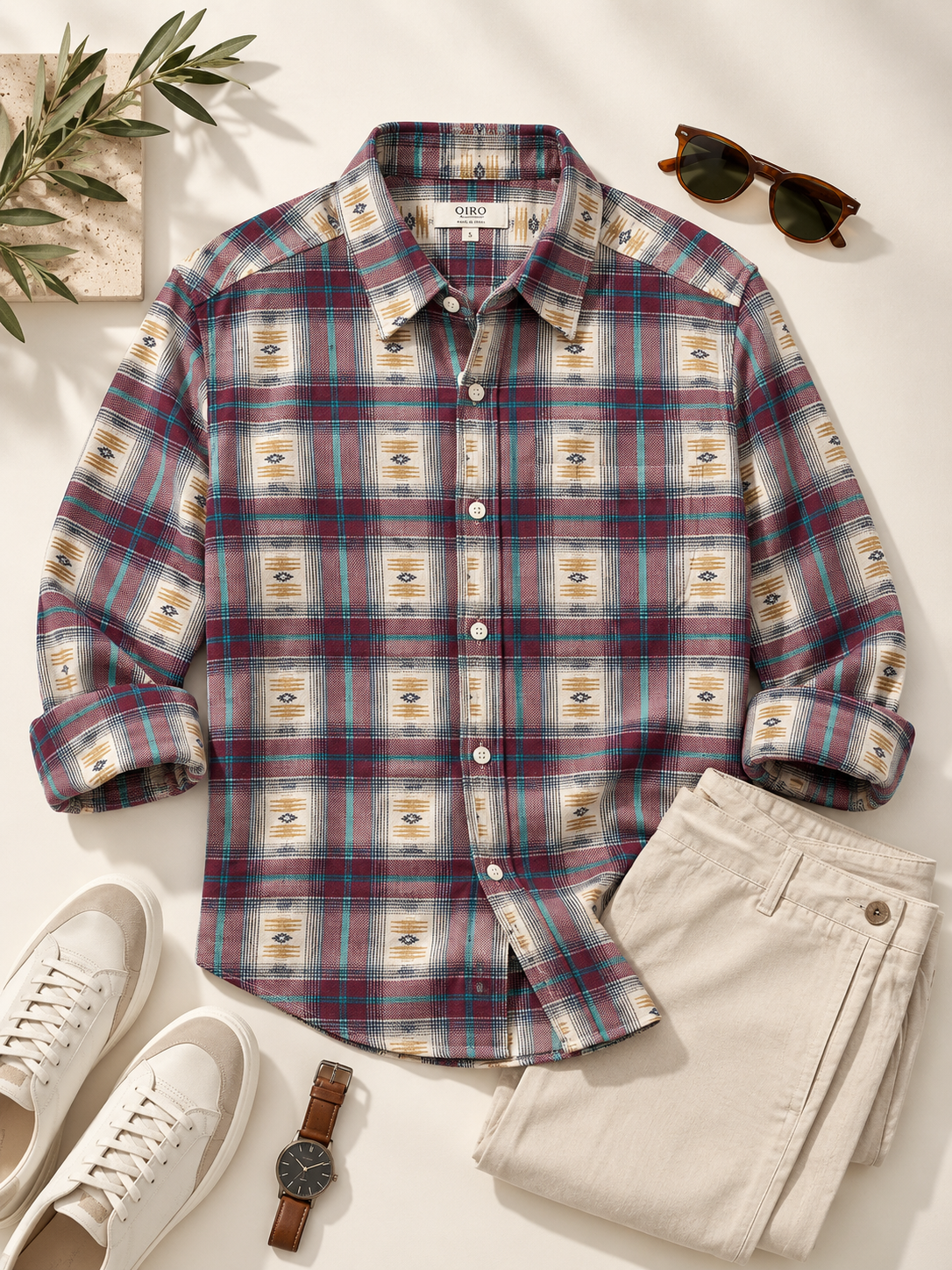 Men Multi Check & Motif Shirt