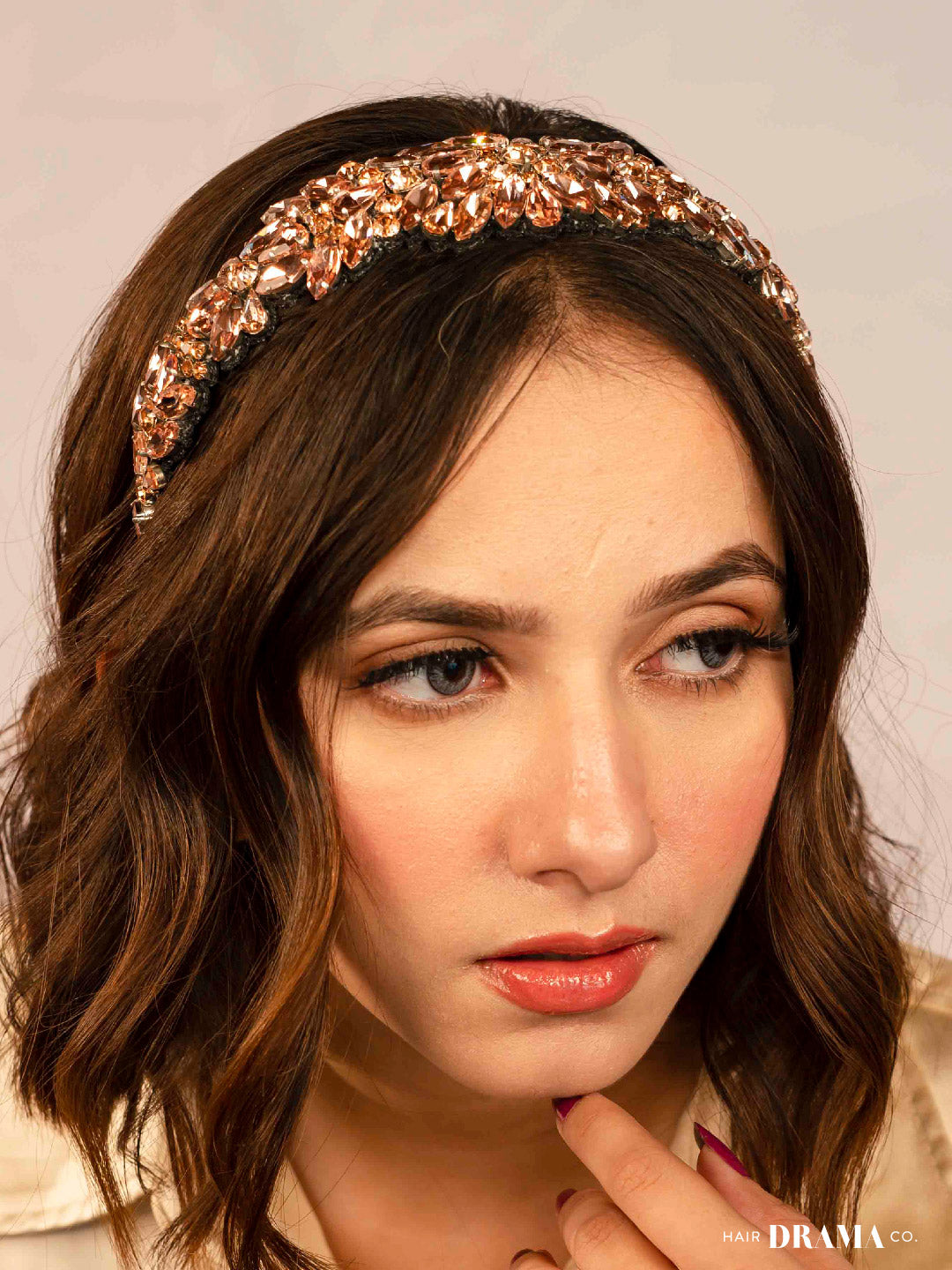 Women Rose Gold Rosemary Broad Headband
