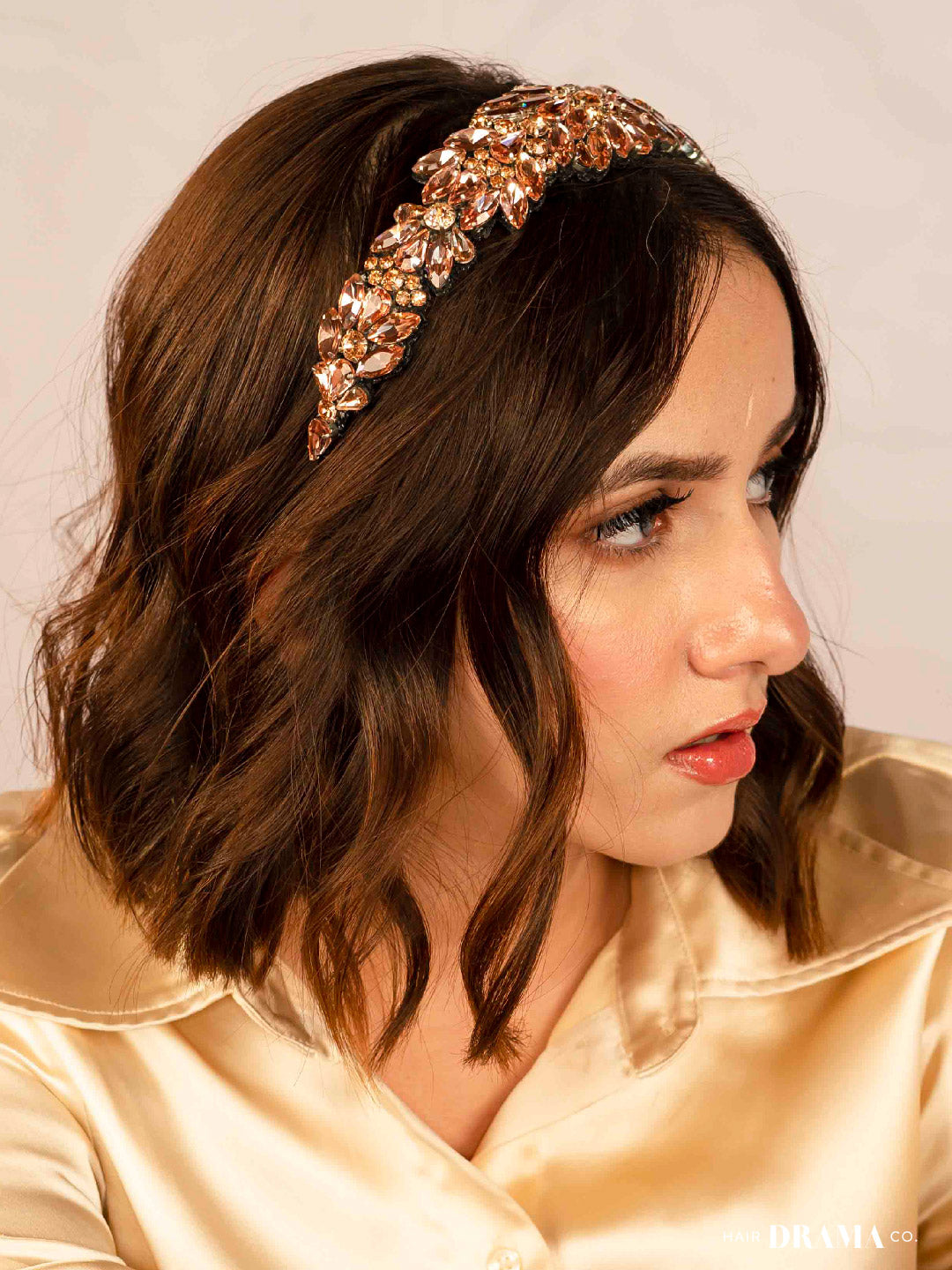 Women Rose Gold Rosemary Broad Headband
