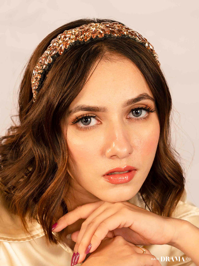 Women Rose Gold Rosemary Broad Headband
