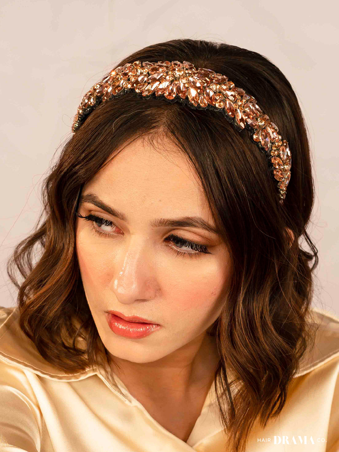 Women Rose Gold Rosemary Broad Headband