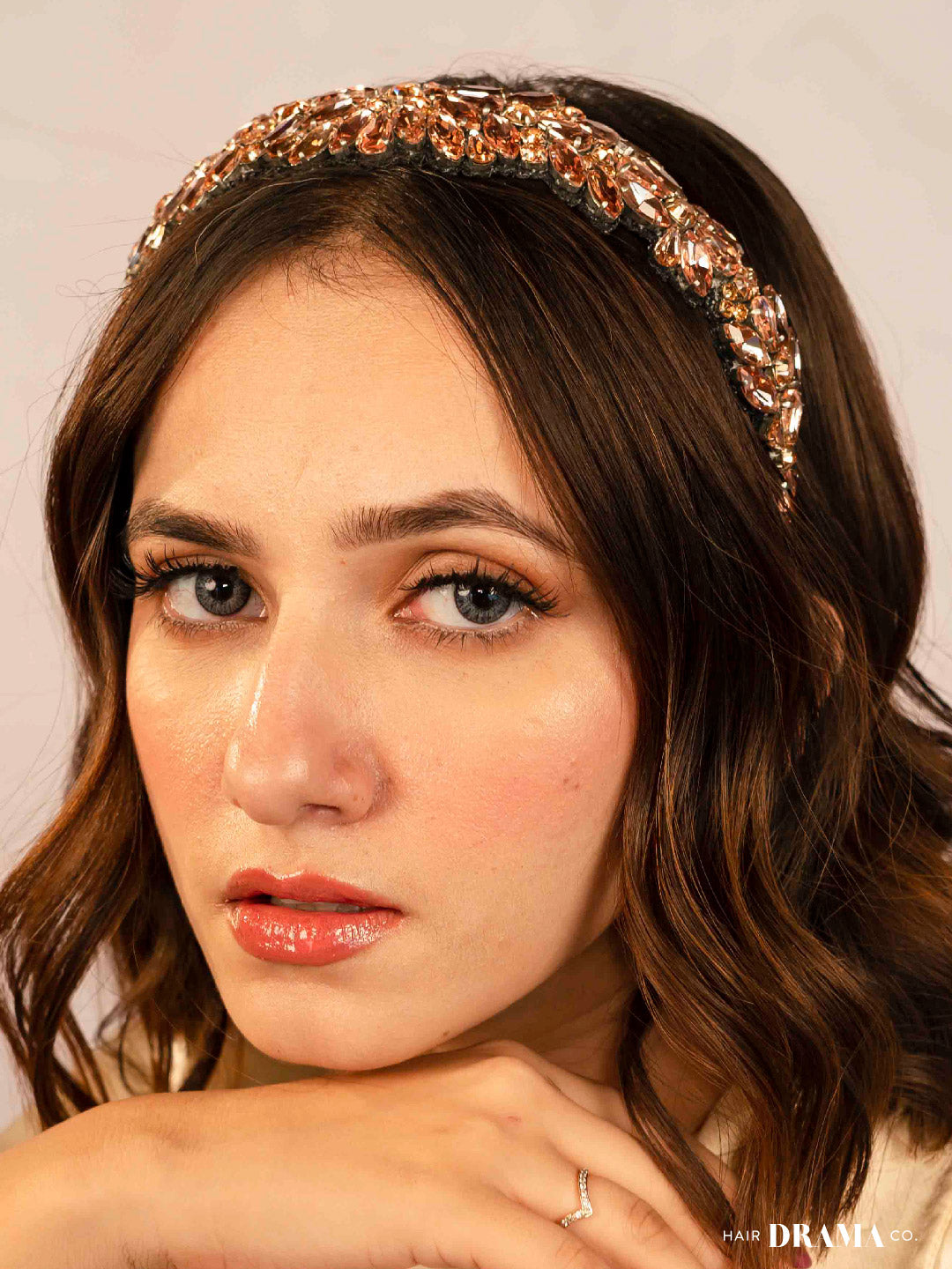Women Rose Gold Rosemary Broad Headband