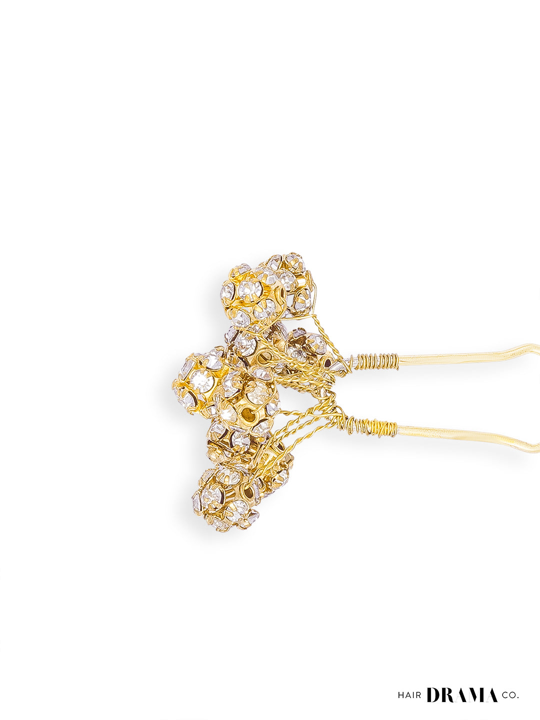Gold Embellished Pearls U Pins Set of 4