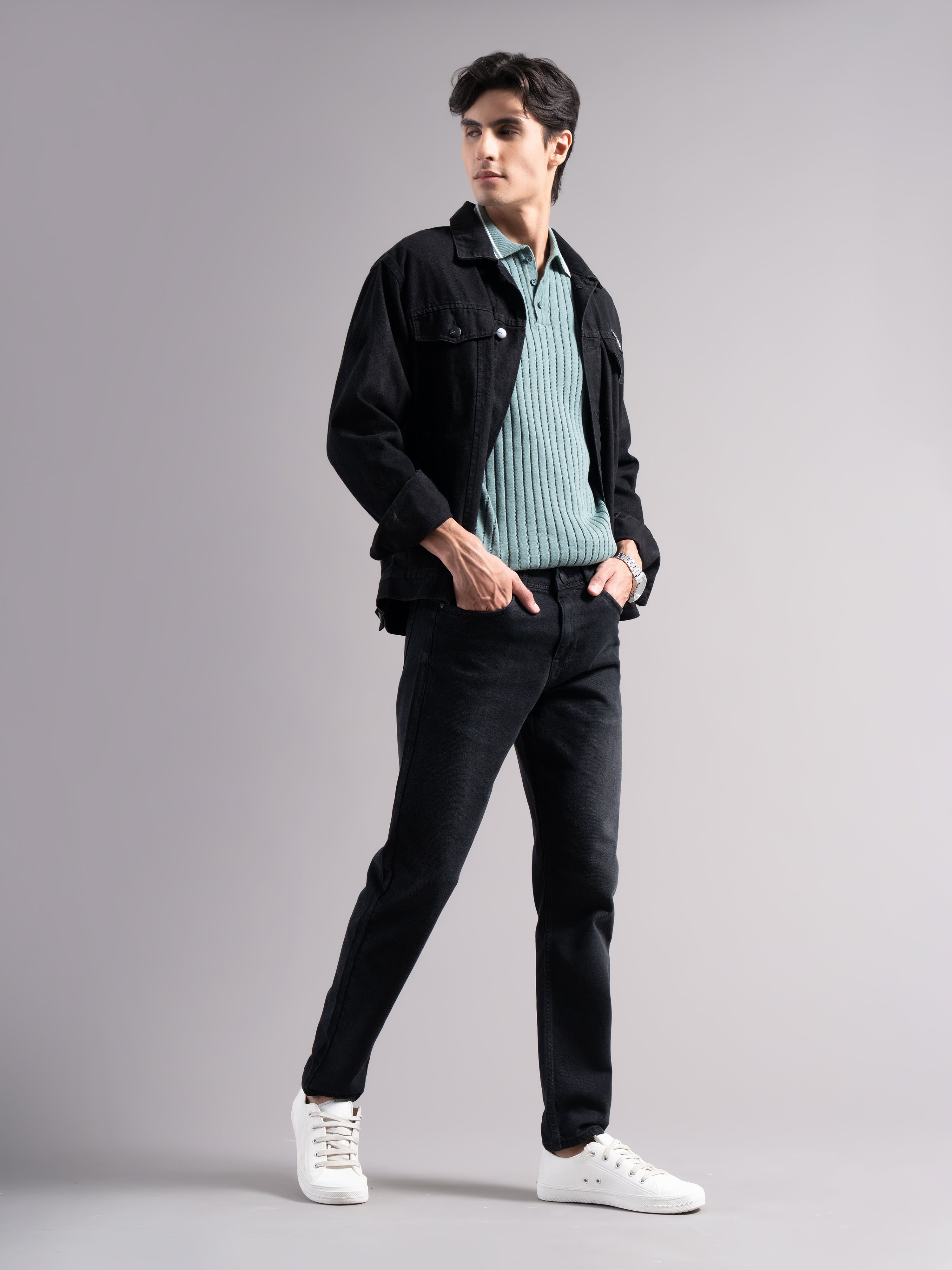 Men Black Regular Fit Jeans