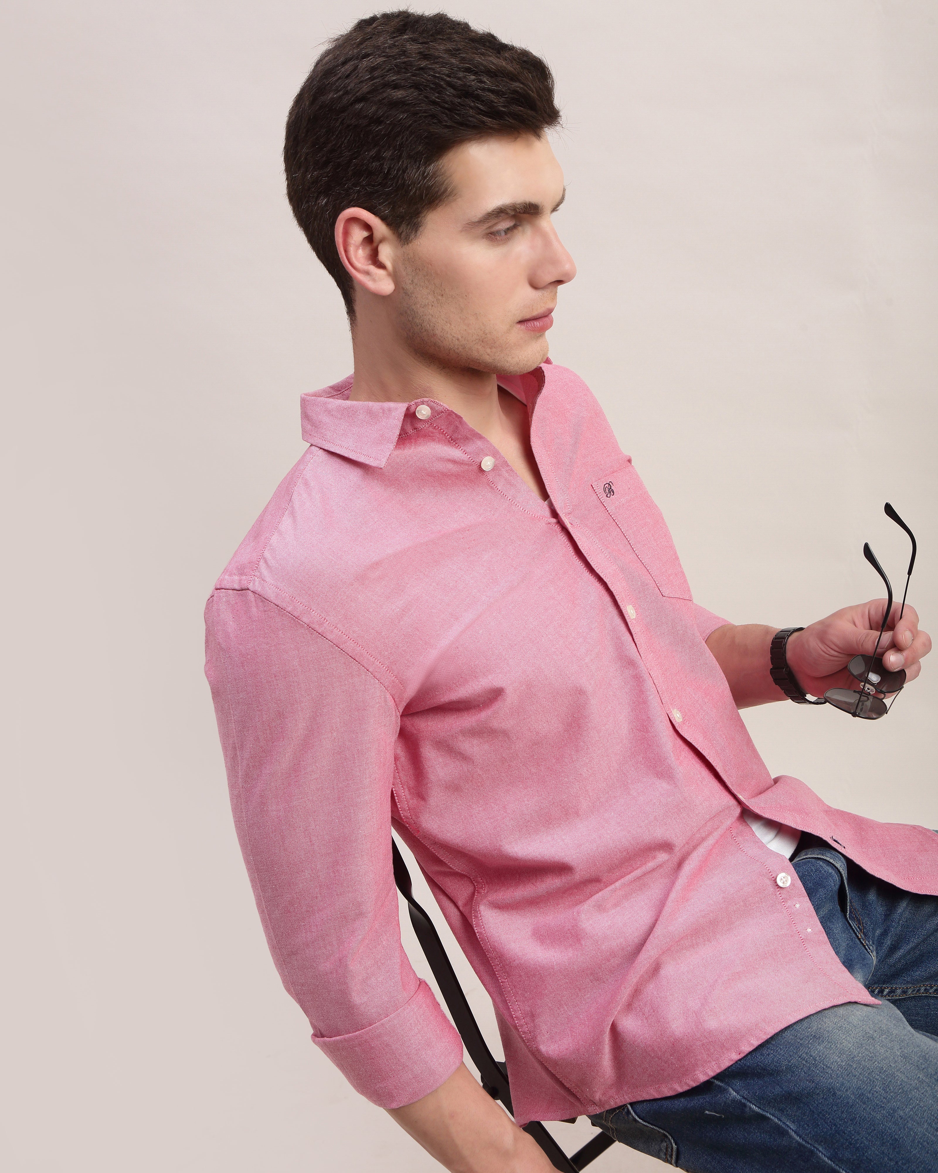 Men Red Oxford Shirt