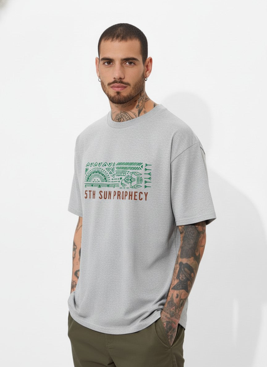 Men Oversized Cotton Tribal T-Shirt