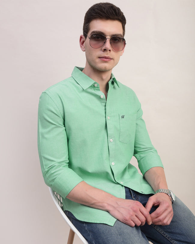 Men Green Oxford Shirt