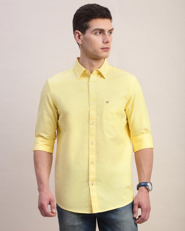Men Yellow Oxford Shirt