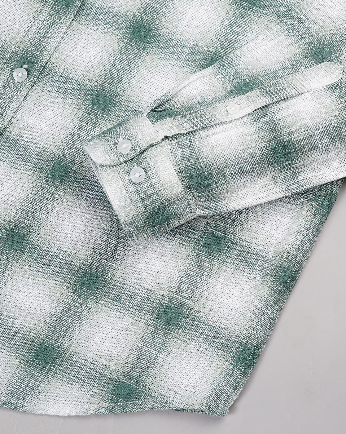 Men Green Cotton Slim Shirt