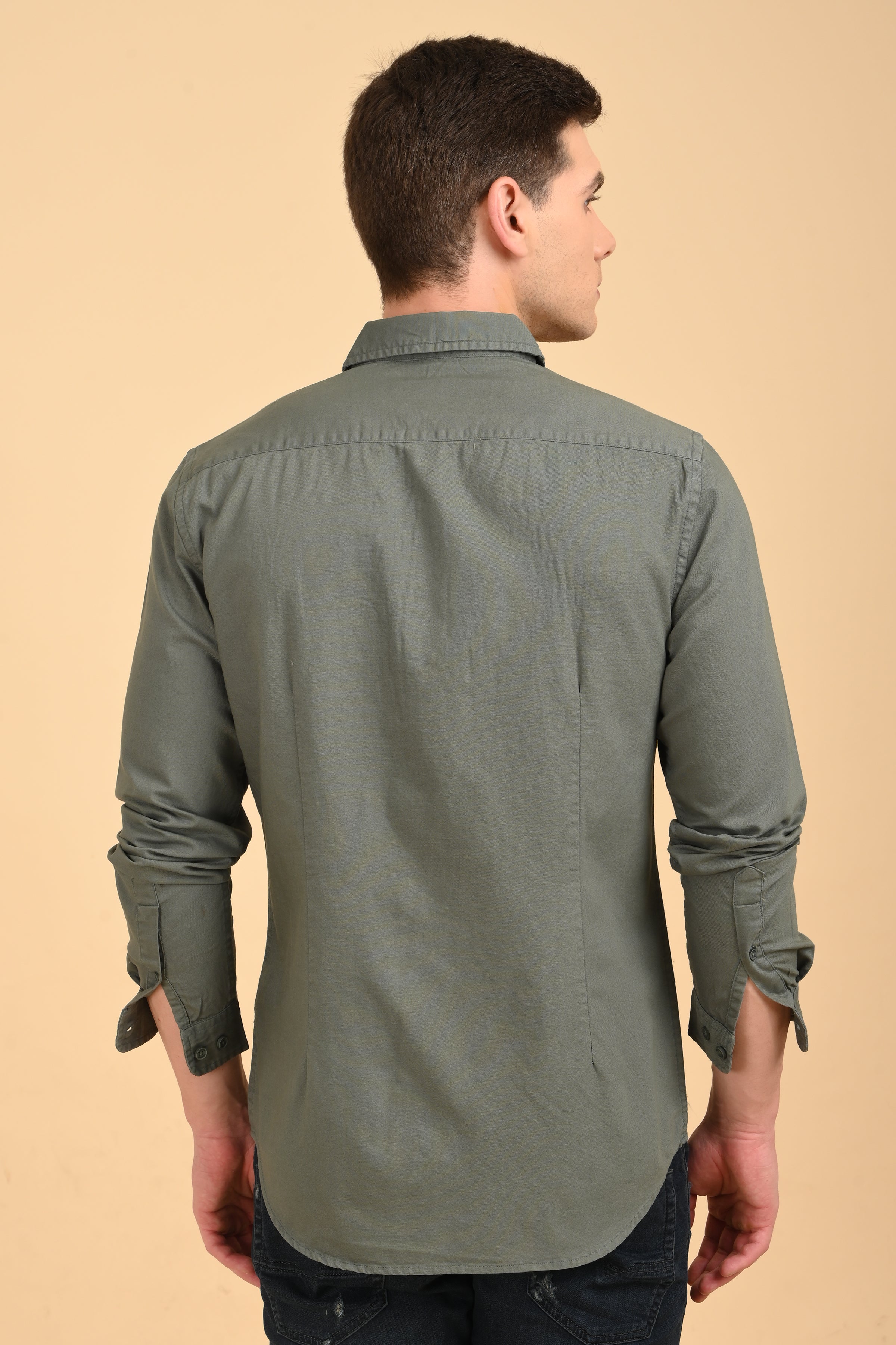 Men Trent Dyed Oxford Shirt Green