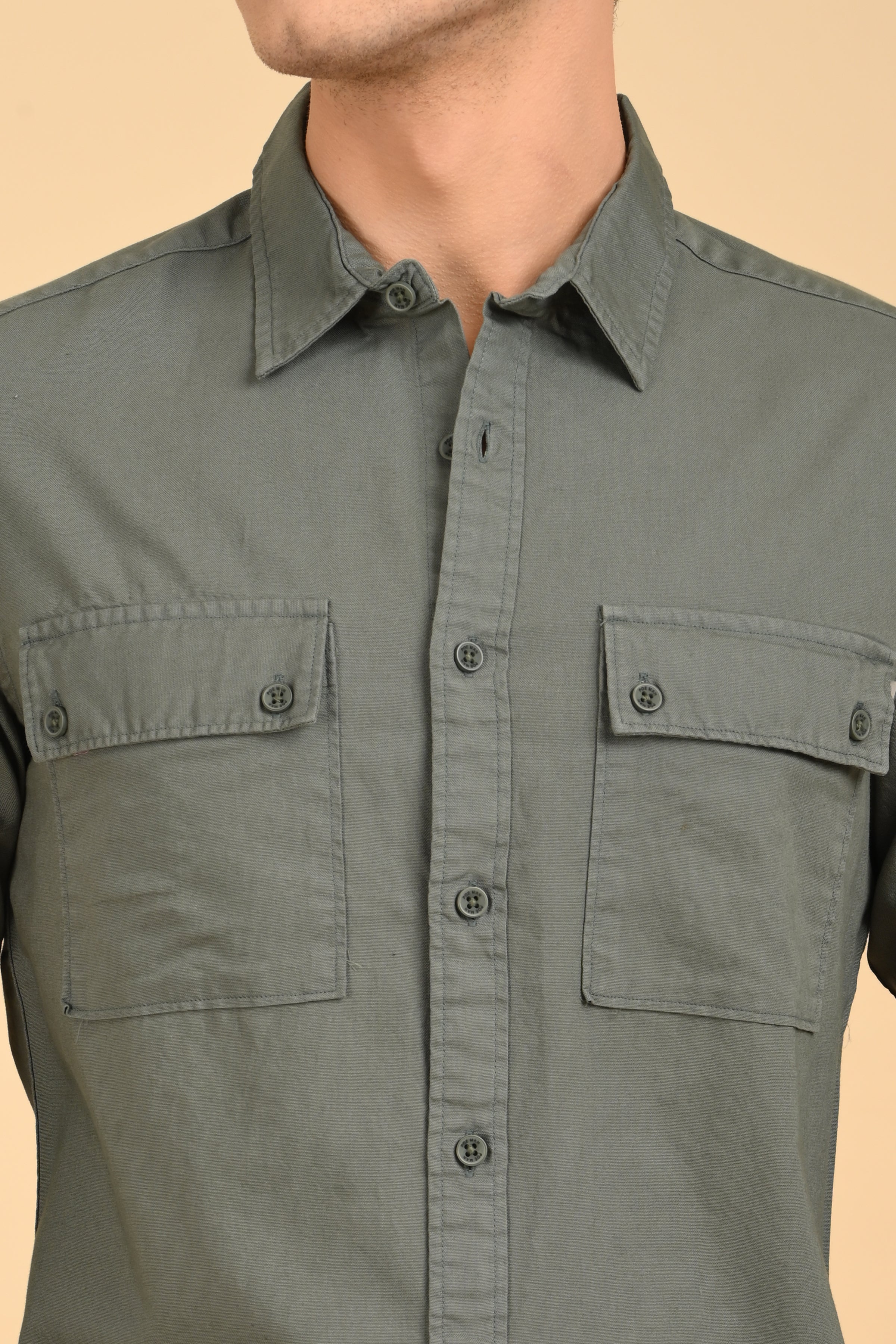 Men Trent Dyed Oxford Shirt Green