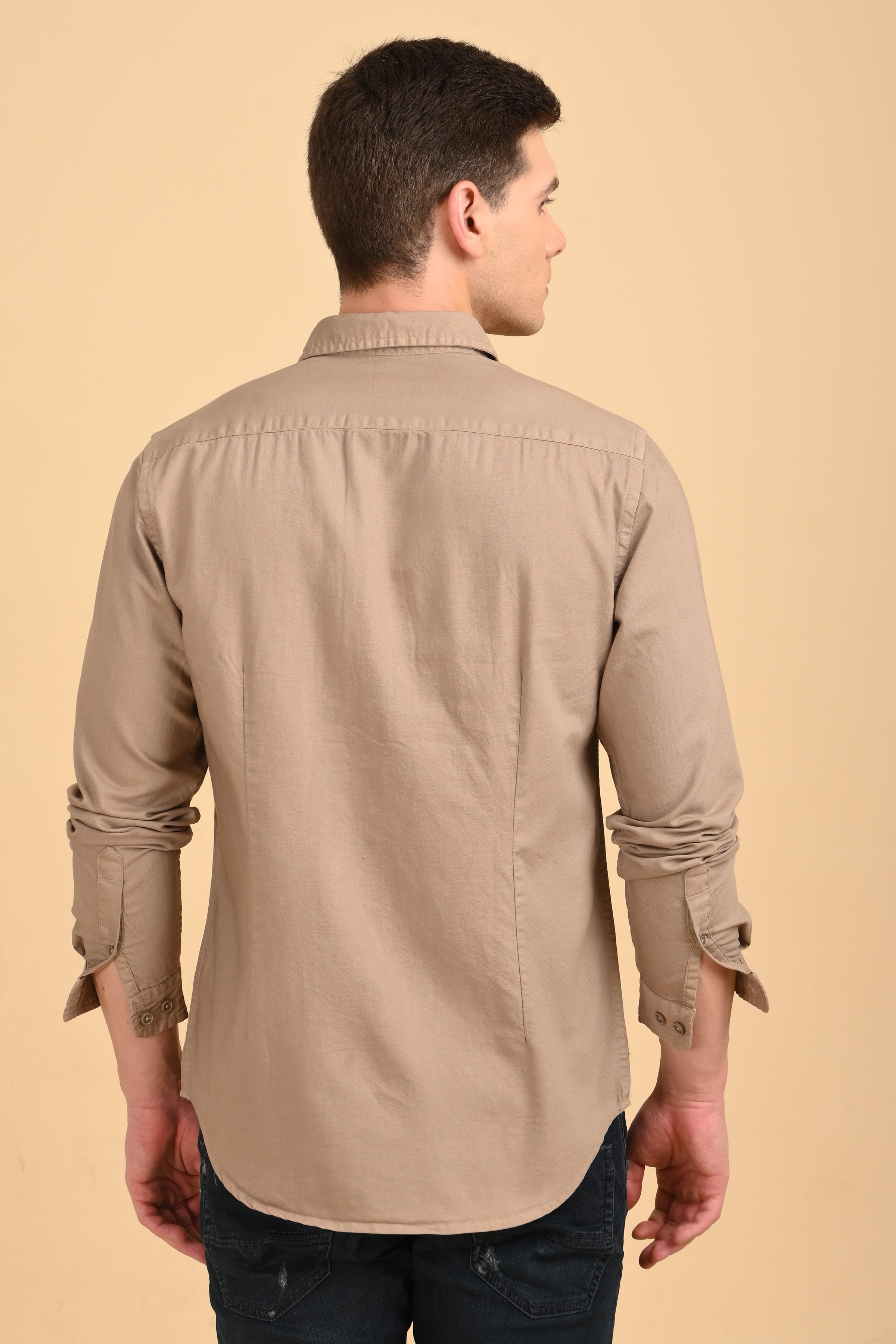 Men Trent Dyed Oxford Shirt Khaki