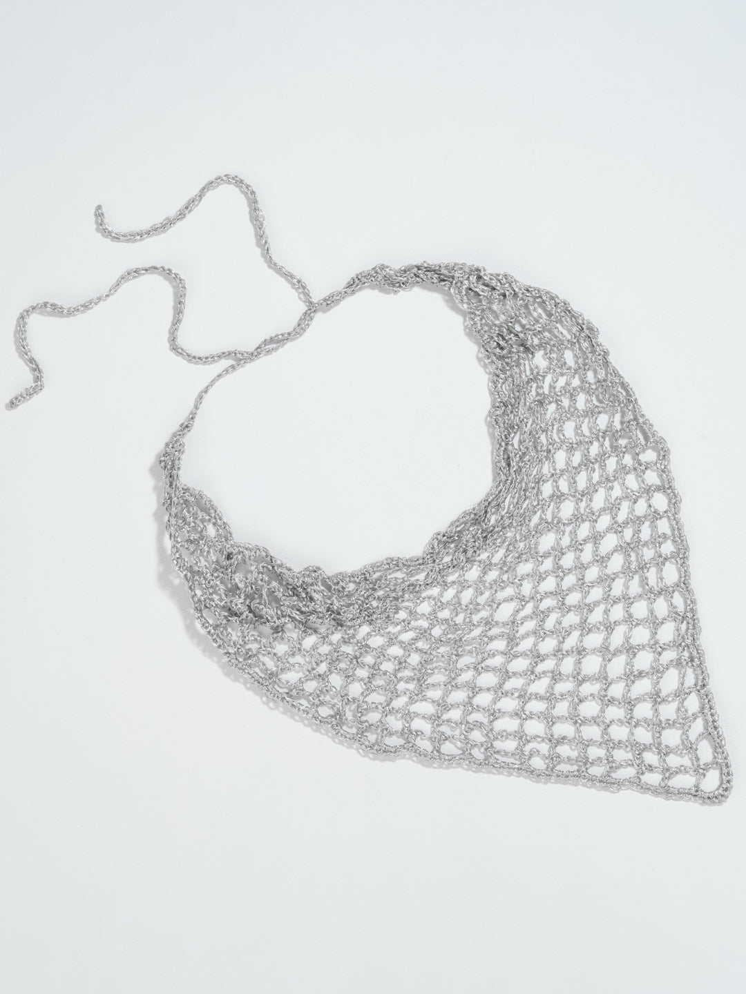 Silver Bohemian Crochet Headscarf