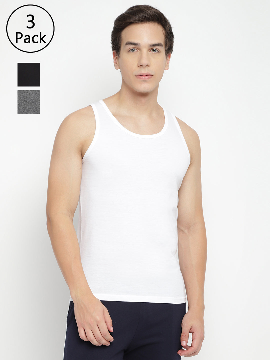 Men Regular Restful Vest (Pack of 3)